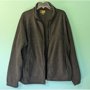 Bass Pro Shops Gray Fleece Zip Up Jacket Size Large